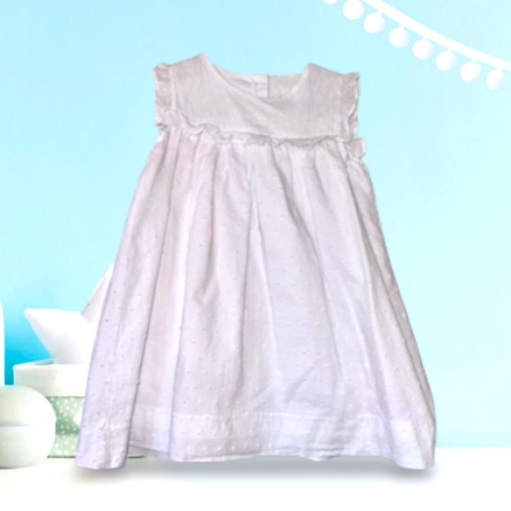 LULLABY SET BOUTIQUE white shift dress toddler girl’s size 4
